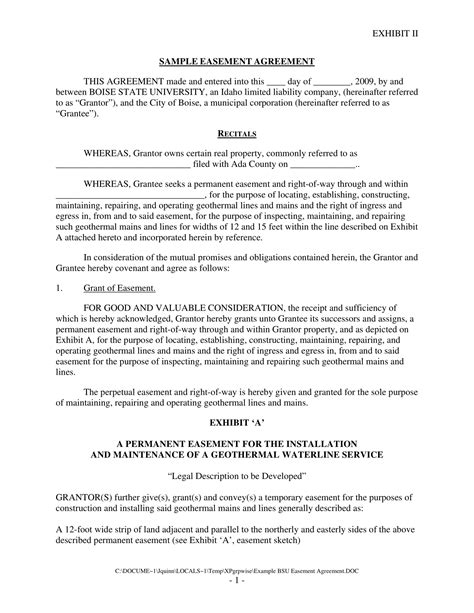 utility easement contract